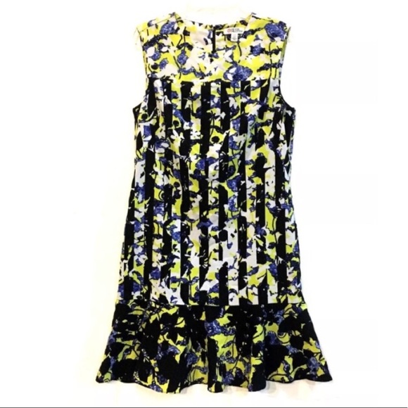 PETER PILOTTO YELLOW FLORAL MIX PRINT DRESS - Picture 3 of 5